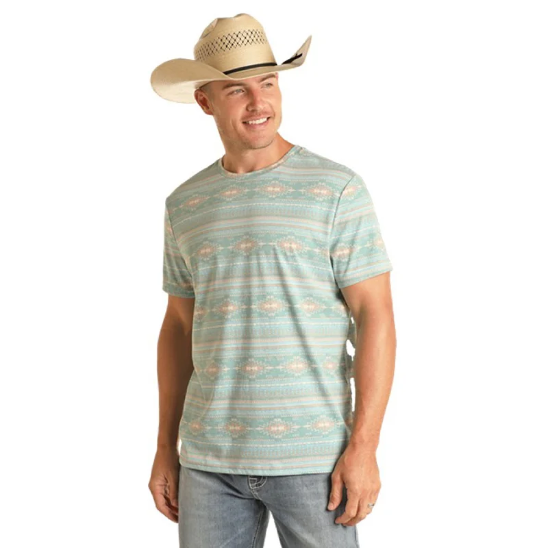Cozy Day Outfits Versatile Styles Rock & Roll Cowboy Aqua Aztec Unisex Tee