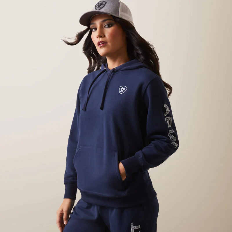 Ariat Women's Ariat Logo Hoodie, Navy Eclipse