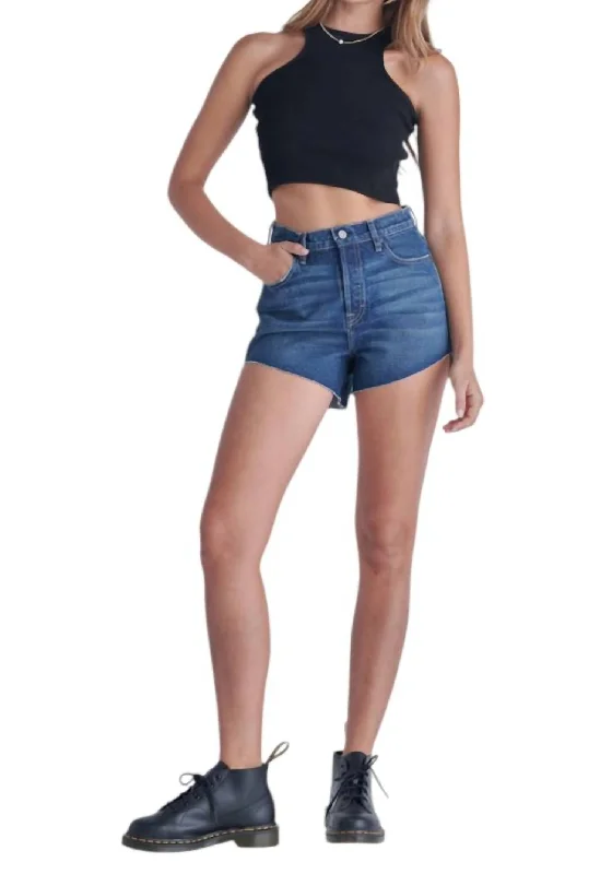 Comfortable Textiles Fashionable Comforts Mom Slanted Hem Short In Dark