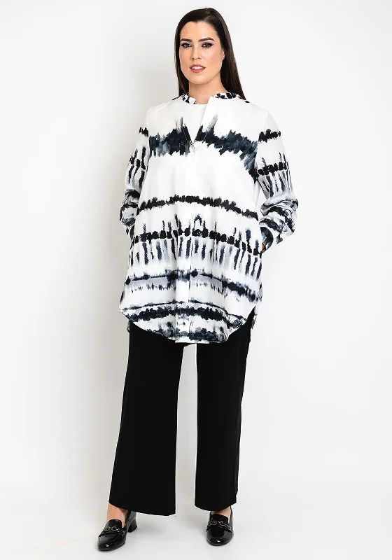 Affordable Layers Trendy Layers Noen Curve Printed Tunic Shirt, White