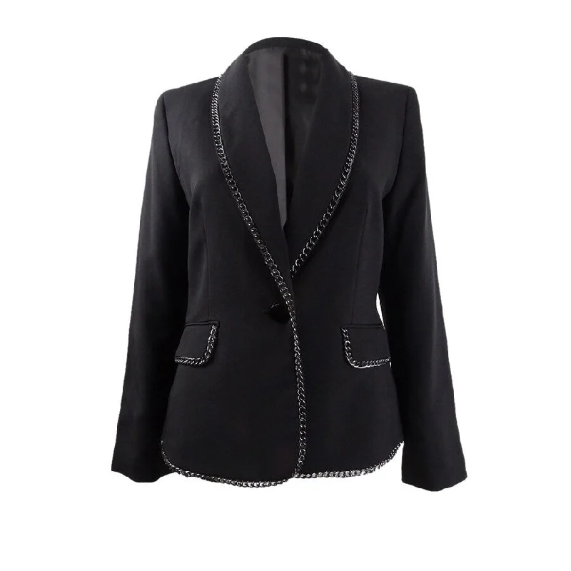 Affordable Comfort Styles Comfort Choices Kasper Women's Chain-Trim One-Button Jacket