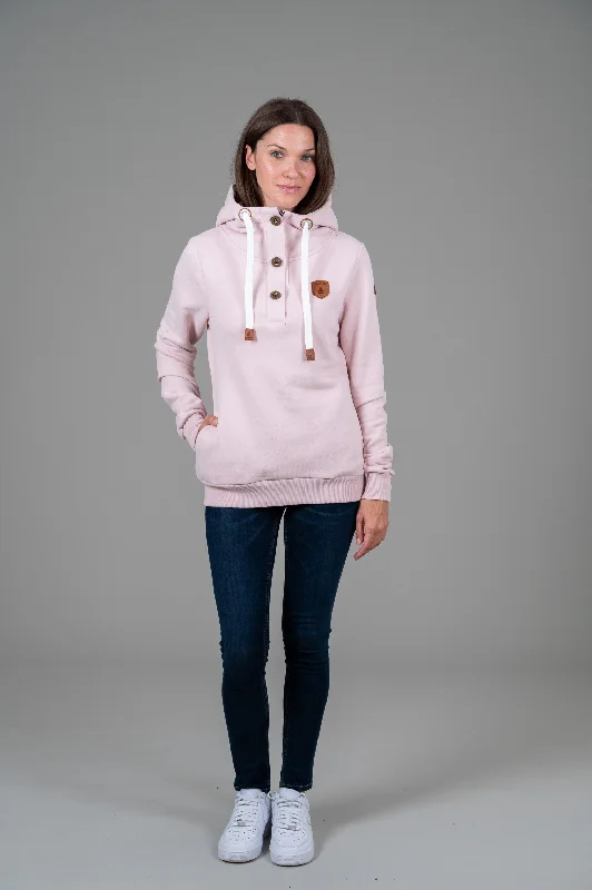 Soft Apparel Pieces Stylish Attire Jas Sepia Rose Button Neck Hoodie