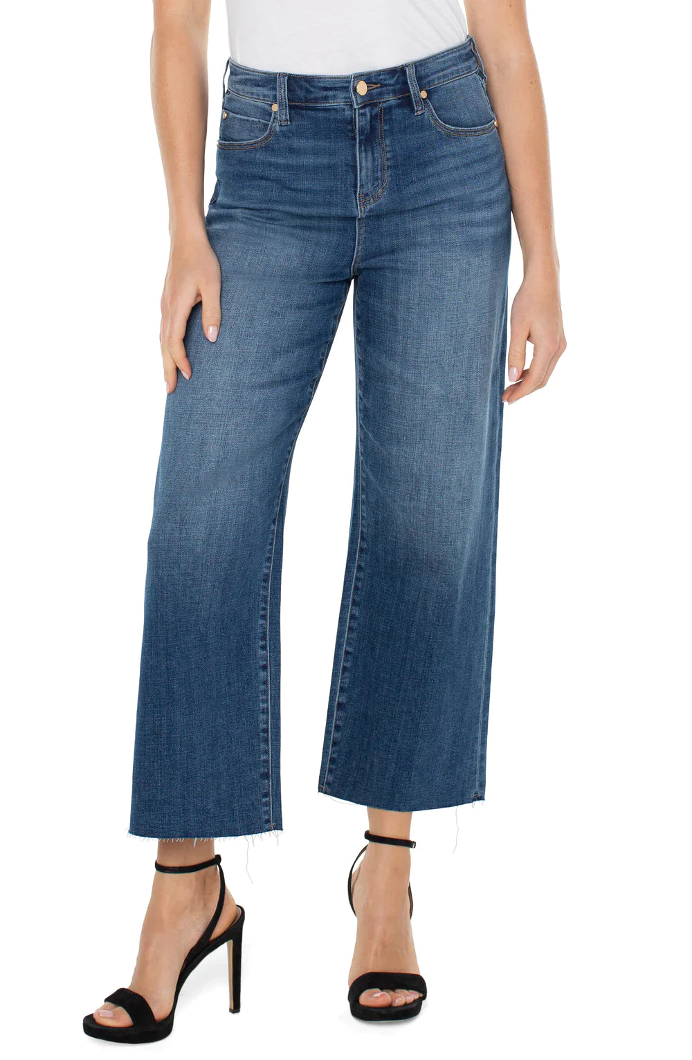 Chic Comfort Pieces Relaxed Fit Apparel Liverpool Stride Hi-Rise with Cut Hem Bowers