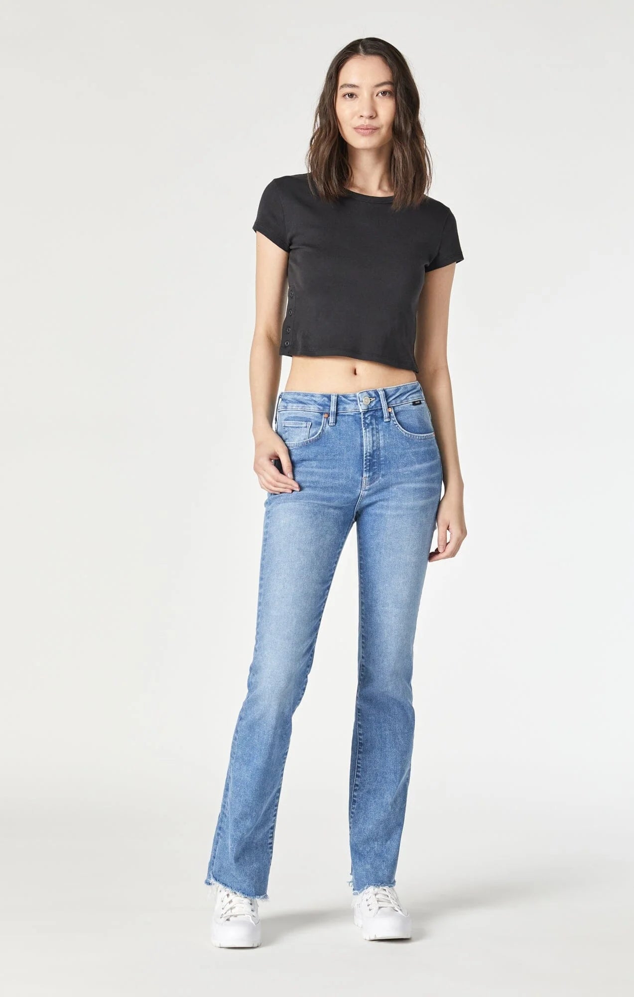 Soft Apparel Pieces Budgeted Fashion Mavi Maria Flare Jeans Light Brushed Flex Blue