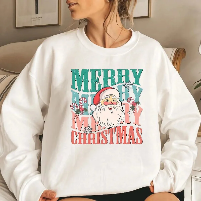 Fashion Comfort Wearables Daily Chic Cute Santa Christmas Hoodie for Girls