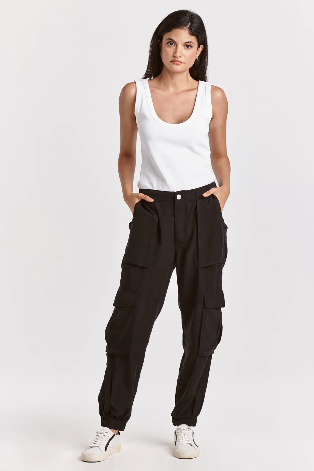 Practical Wear Pieces Comfort Choices Dear John Sandy Super High Rise Ankle Trouser Pants Black
