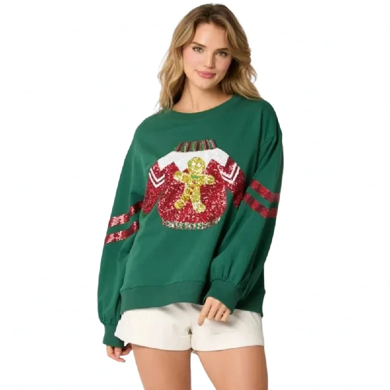 Cozy Fabric Fits Fashionable Comfort Vintage Harajuku Glitter Patchwork Slim Christmas Hoodie