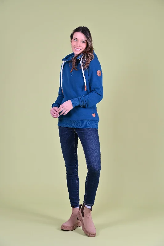 Practical Cozy Looks Soft Layers Ivy Half-Zip Hoodie Real Teal