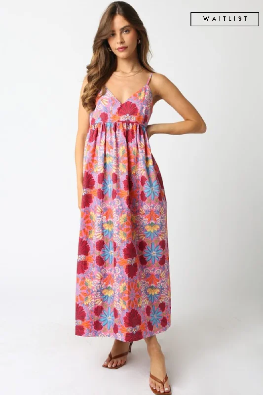 Casual Style Fits Soft Layers Waitlist 3/20 ♥ Rosemary Sleeveless Floral Print Maxi Dress Pink
