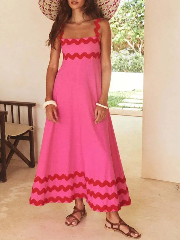 Comfortable Vibes Comfort Choices Square Neck Stylish Strap Maxi Dress