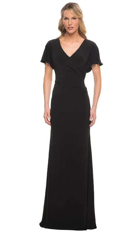 Relaxed Wear Fits Cozy Styles La Femme 29997 - V-Neck Fitted Evening Dress
