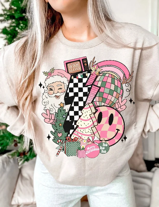 Casual Trend Pieces Warm Layers Retro Christmas Hoodie - Comfort Cotton Pop Sublimation