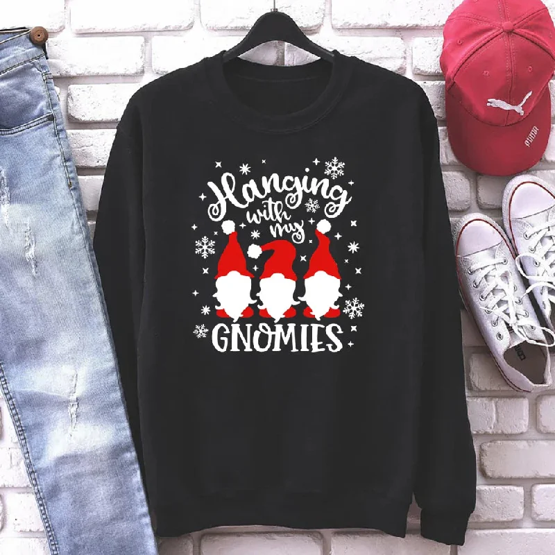 Comfortable Textiles Elegant Comfort Christmas Gnomes Hanging Funny Santa Graphic Hoodie