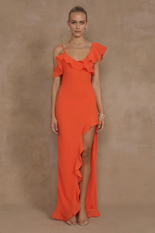 Smart Layered Looks Comfortable Daywear DALIA MAXI DRESS - TANGERINE