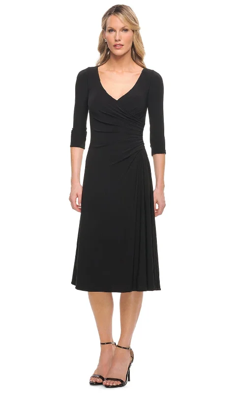 Cozy Comfort Options Casual Wearables La Femme 30069 - A-Line Knee-Length Dress