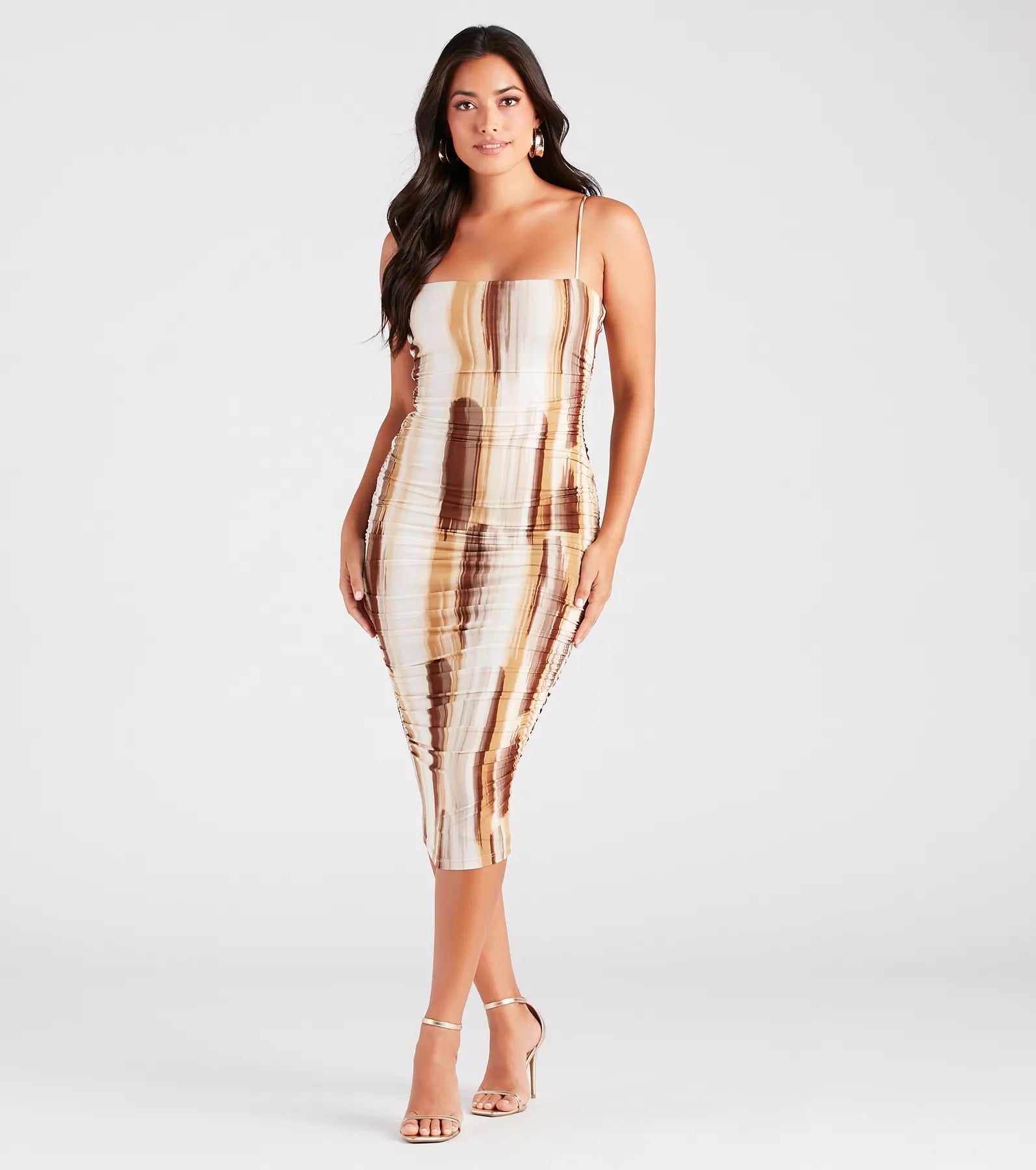 Cozy Looks Chic Textures Leave An Impression Abstract Midi Dress