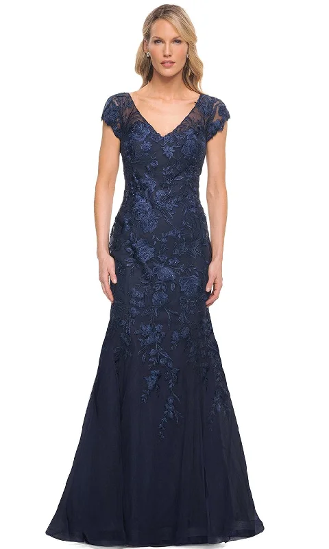 Comfy Pieces Chic and Cozy La Femme 30269 - Lace Tulle Mermaid Dress