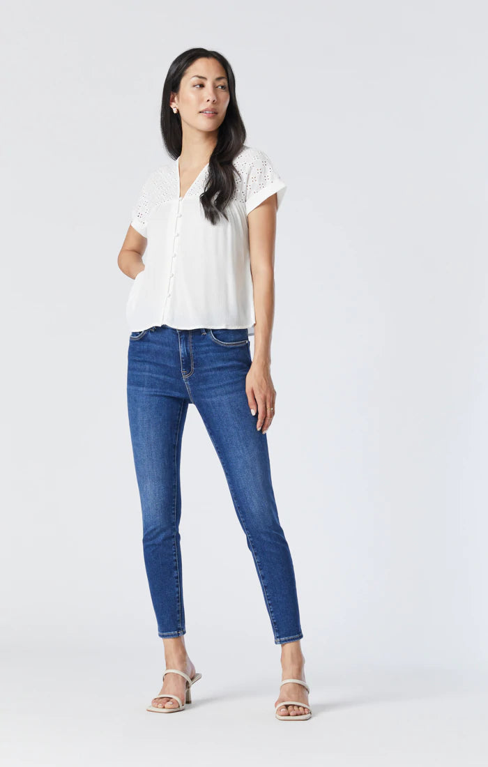 Minimal Fashion Comfortable Fit Mavi Tess High Rise Jeans Dark Brushed Indigo Shape Minimal Fashion Comfortable Fit Mavi Tess High Rise Jeans Dark Brushed Indigo Shape