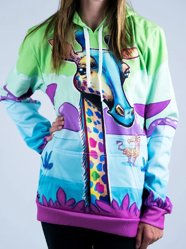 Everyday Wardrobe Essentials Practical Fashion Neon Giraffe Unisex Hoodie