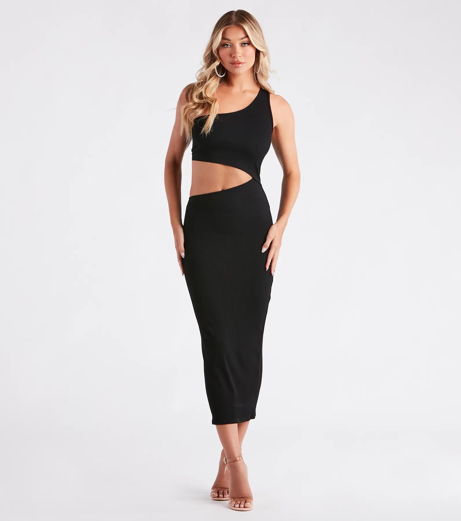 Soft Layers Clothing Chic Essentials Casual Style Icon Cutout Bodycon Midi Dress