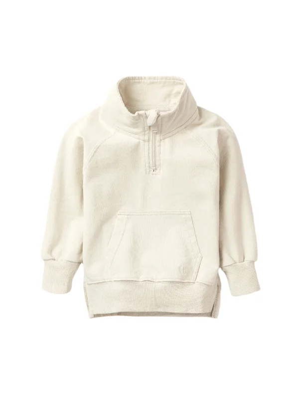 Affordable Comfort Wear Soft Apparel Quarter Zip Pullover - Almond Wash