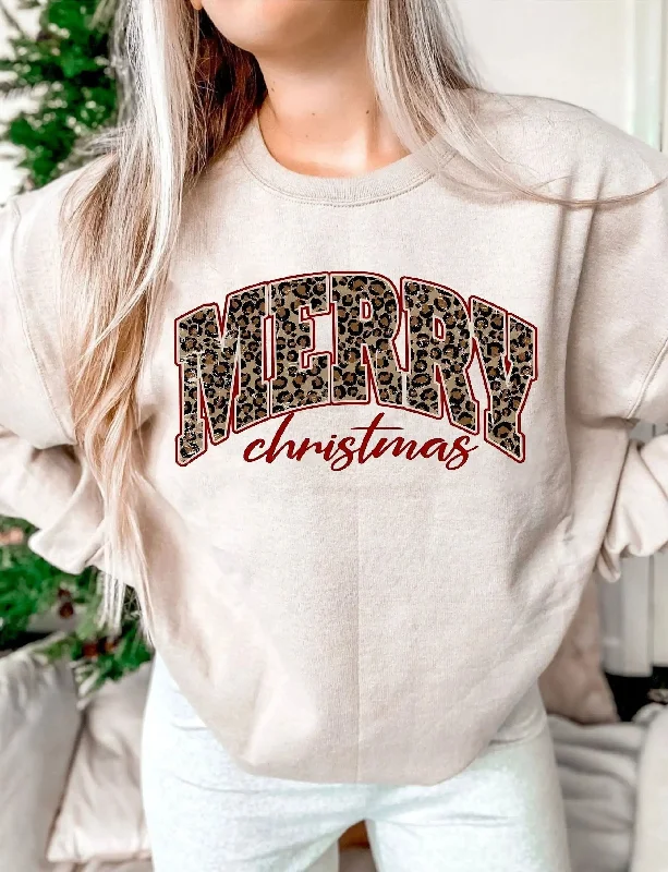 Relaxed Fit Choices Simple Comfort Style Leopard Print Christmas Outdoor Recreation Hoodie