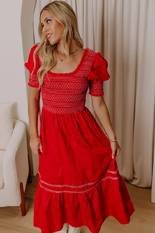 Affordable Layers Street Chic Margarita Mood Smocked Midi