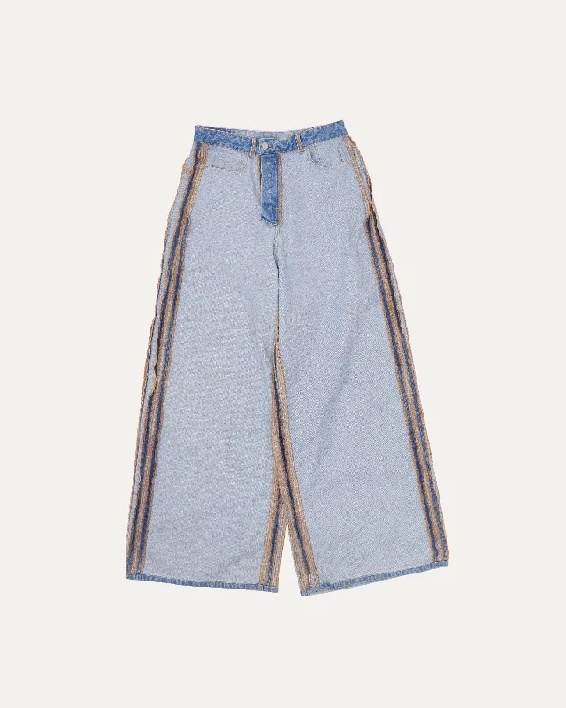 Relaxed Wear Fits Cozy Wardrobe Inside-Out Wide-Leg Jeans