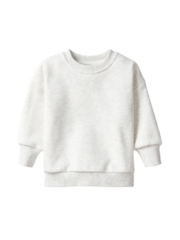 Effortless Chic Looks Street Comfortwear Elevated Crewneck - Light Heather Grey