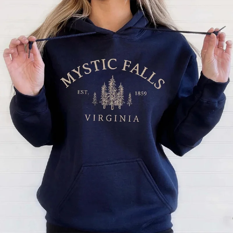 Casual Style Fits Comfy Textiles Mystic Falls Salvatores Vampire Fan Unisex Long Sleeve Christmas Hoodie