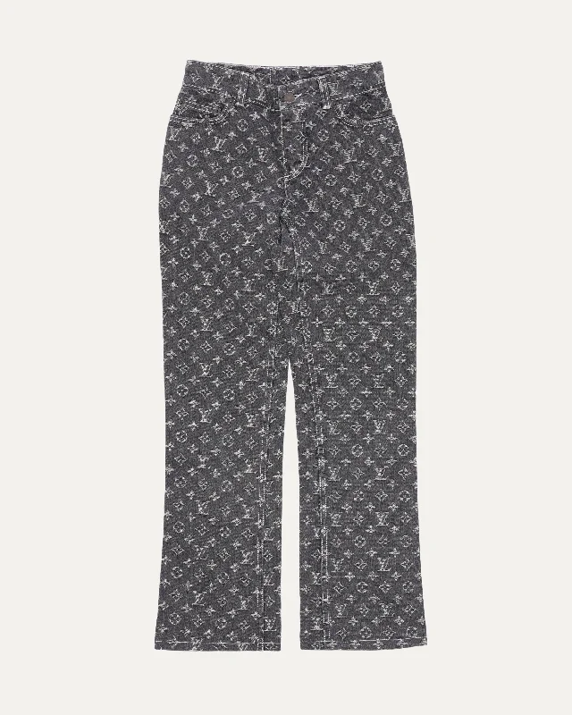 Casual Layers Classy Comfortwear Jacquard Monogram Jeans