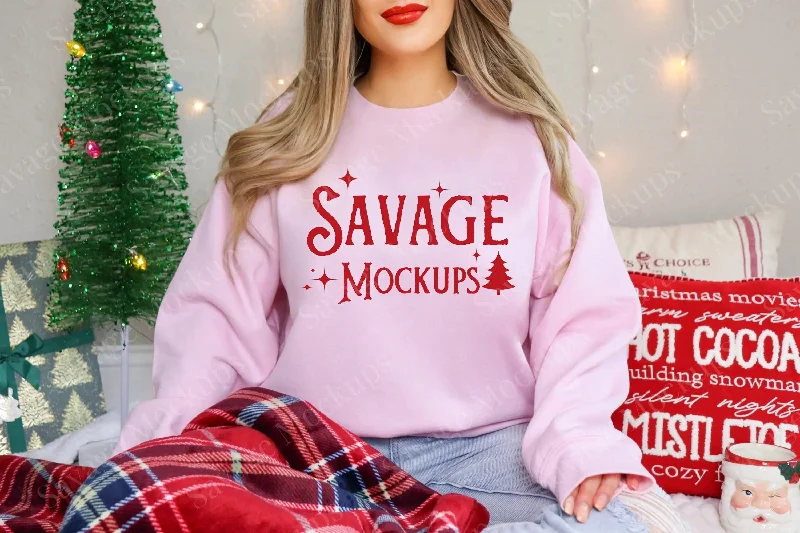 Versatile Comfort Pieces Cozy Wardrobe Savage Mockups Crew Neck Christmas Hoodie - Stylish and Comfy Party Wear