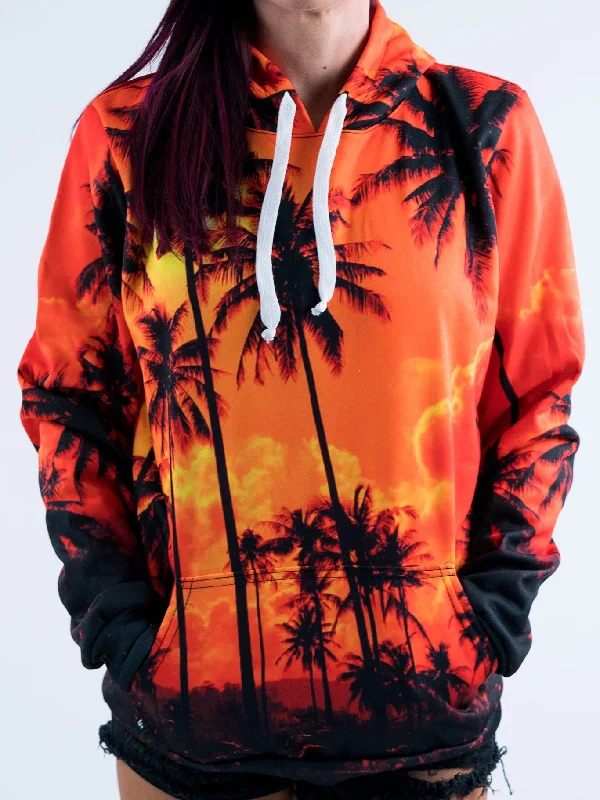 Affordable Comfort Styles Everyday Styles Palm Tree Sunset Unisex Hoodie