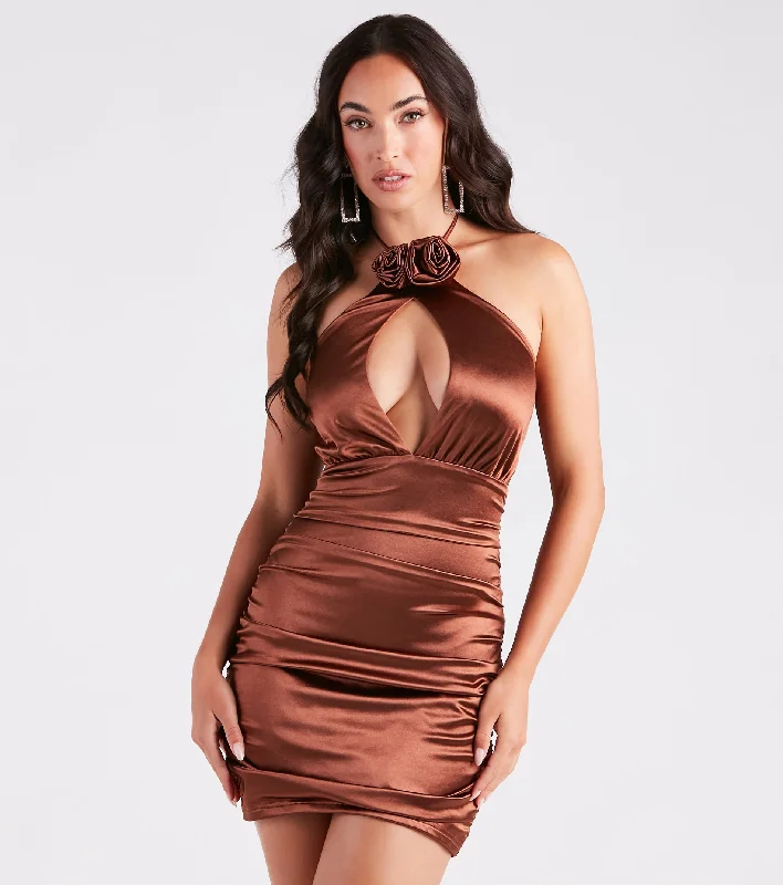 Modern Cozy Looks Comfy Textiles A Little Bit Sweet And Sultry Rosette Mini Dress