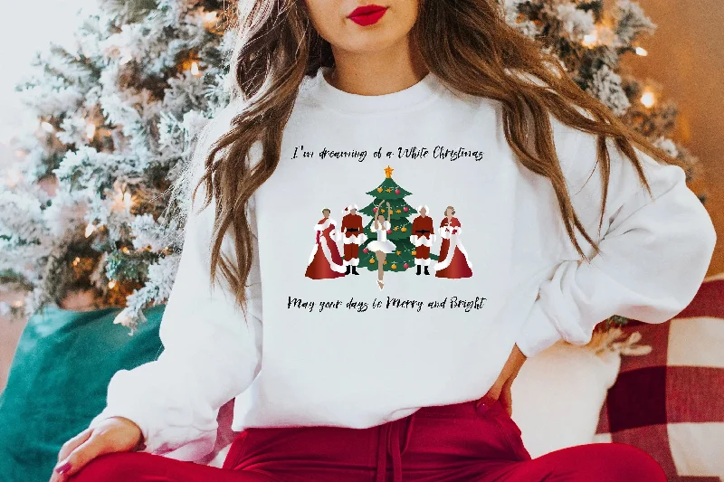 Soft and Casual Looks Fashionable Comfortwear Dreaming White Casual Sport Female Christmas Hoodie