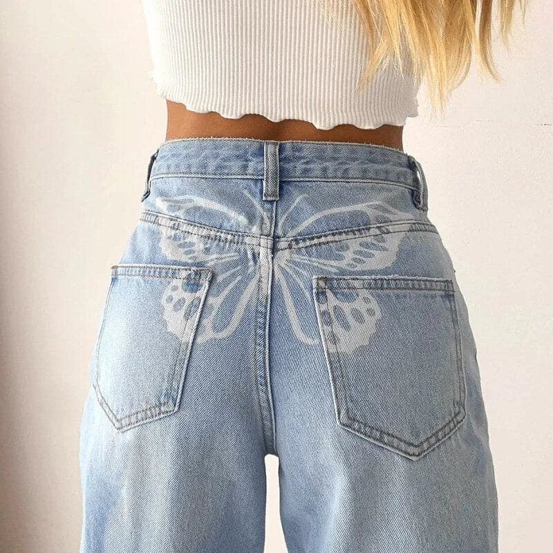 Smart Fashionwear Chic Everyday Wear DressBetty - Butterfly Print Casual Jeans Woman High Waist Denim Pants Smart Fashionwear Chic Everyday Wear DressBetty - Butterfly Print Casual Jeans Woman High Waist Denim Pants