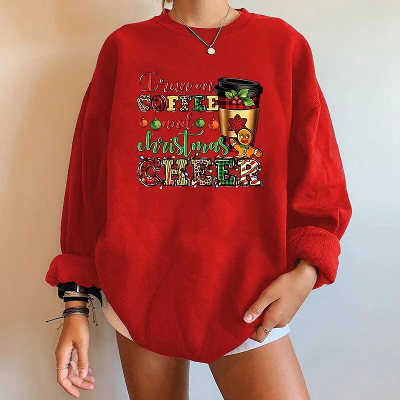 Modern Cozy Looks Versatile Chic Y2K Trendy Round Neck Casual Autumn Spring Christmas Hoodie
