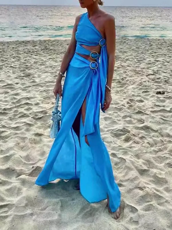 Chic Comforts Pieces Comfy Wear Summer Sexy Bandage Charming Irregular Sleeveless Dress