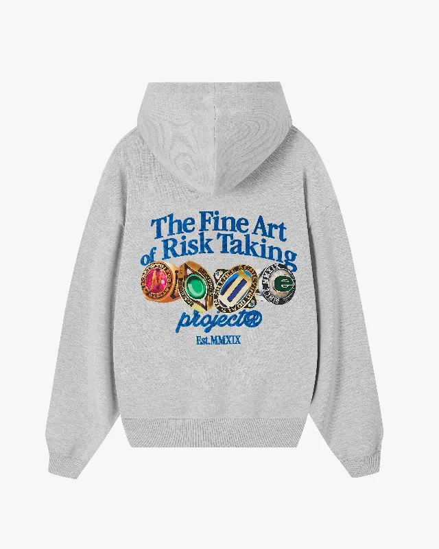 Comfy Daily Outfits Soft Look FINE ART HOODIE GREY MELANGE