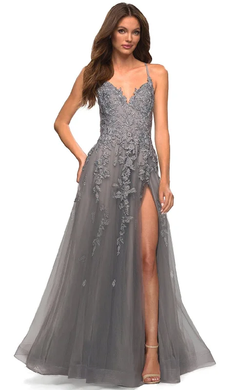 Cozy Fit Outfits Classy Outfits La Femme 30591 - Lace Applique Tulle Gown