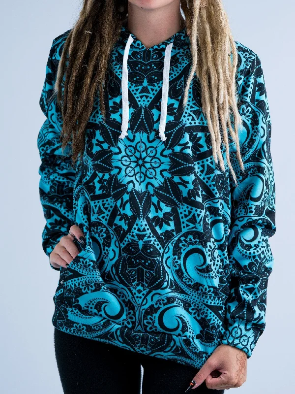 Effortless Chic Style Trendy Vibes Teal Mandala Unisex Hoodie