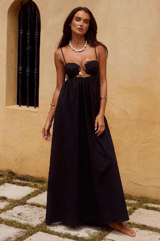 Soft Comfort Fits Budgeted Fashion TANALA MAXI DRESS - BLACK