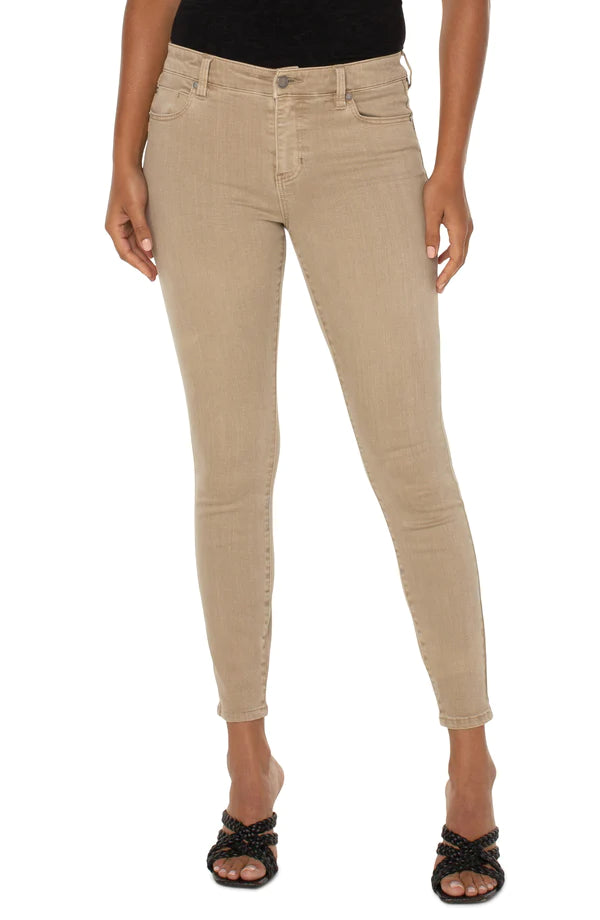 Soft and Cozy Apparel Comfy Wear Liverpool Piper Hugger Ankle Skinny Jean Biscuit Tan