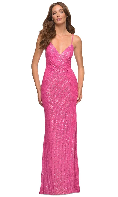 Cozy Outfits Wear Trendy Casuals La Femme 30624 - V-Neck Sleeveless Evening Dress