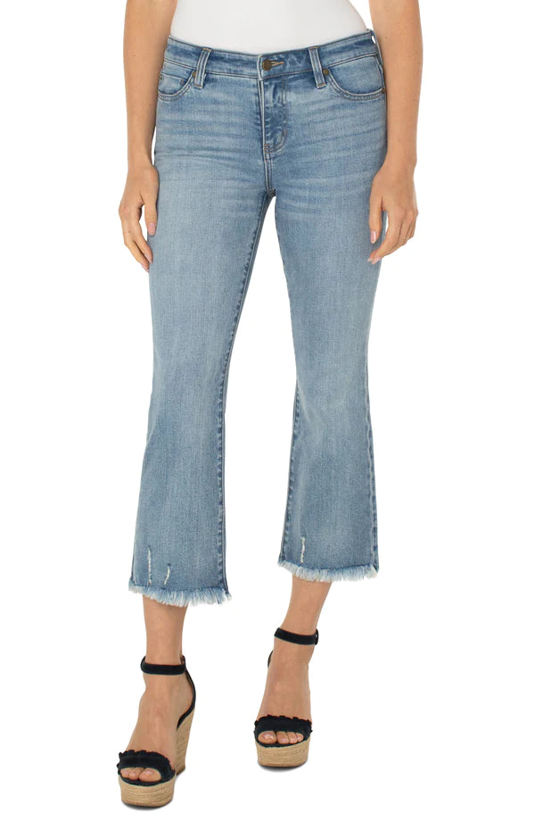 Cozy and Fashionable Street Comfort Liverpool Hannah Crop Flare with Fray Hem Spokane