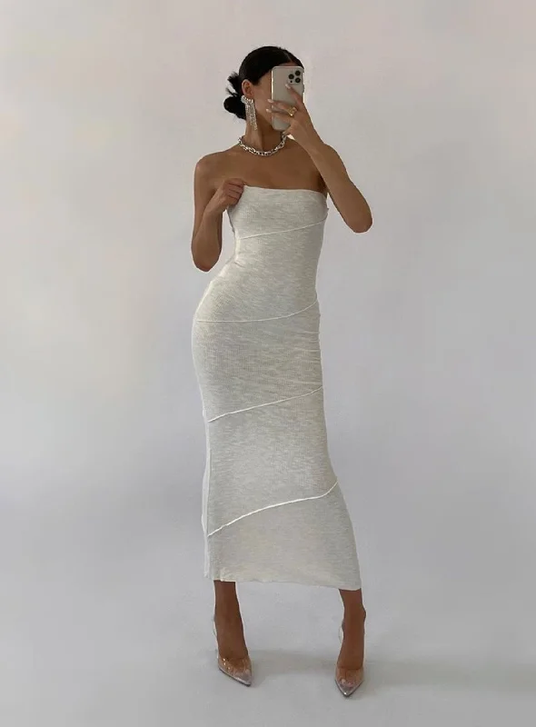Cozy Essentials Chic Layers Oscar Midi Dress White