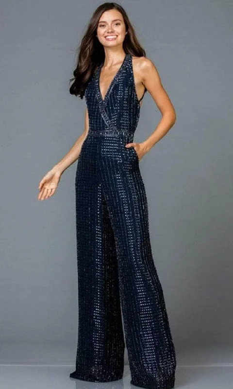 Cool Comfort Clothing Warm Style SCALA - V-Neck Lattice Jumpsuit 48941
