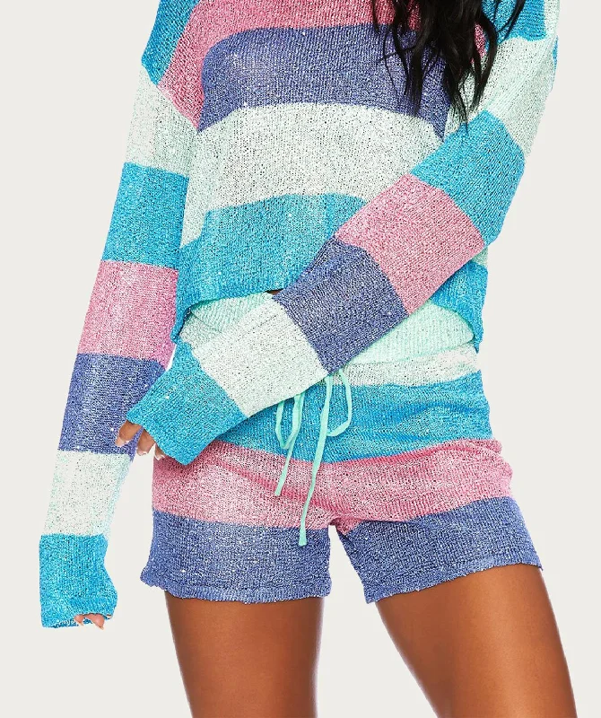 Casual Style Fits Practical Chic Beach Sweater In Mod Stripe