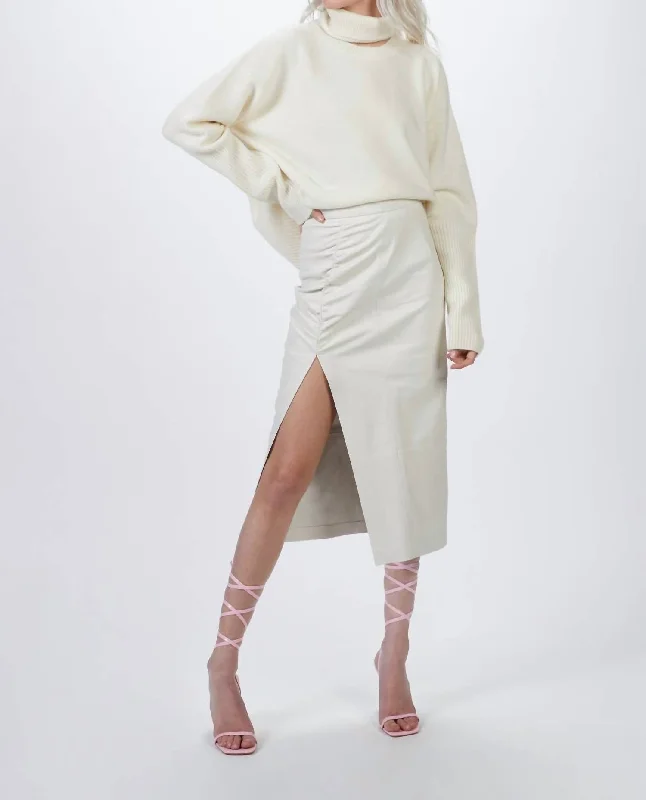 Trendy Comfortables Casual Layers Cashmere Turtleneck Jumper In Off White
