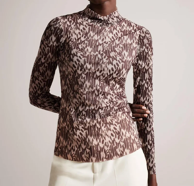 Affordable Chic Fits Relaxed Dressing Jumila Fitted High Neck Top In Nude Pink